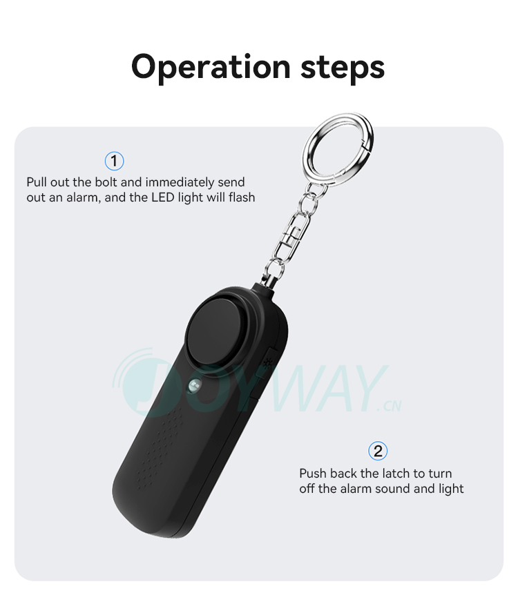 Personal Alarm,JW1507,88x31x20mm,Black/White/Blue/Pink/Purple