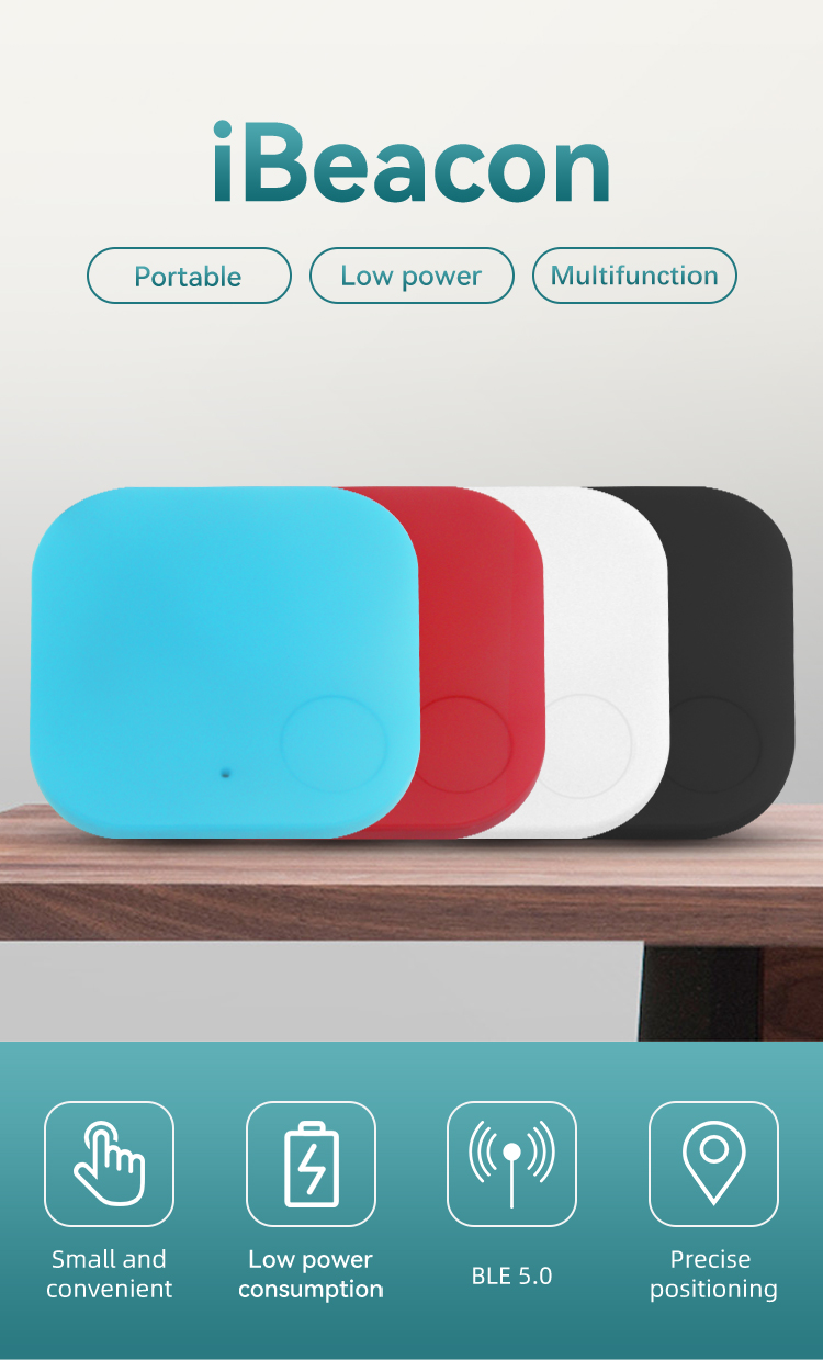 [HOT] iBeacon/Eddystone,JW1405B（可配置）,38*38*7mm,White/Black/Red/Blue
